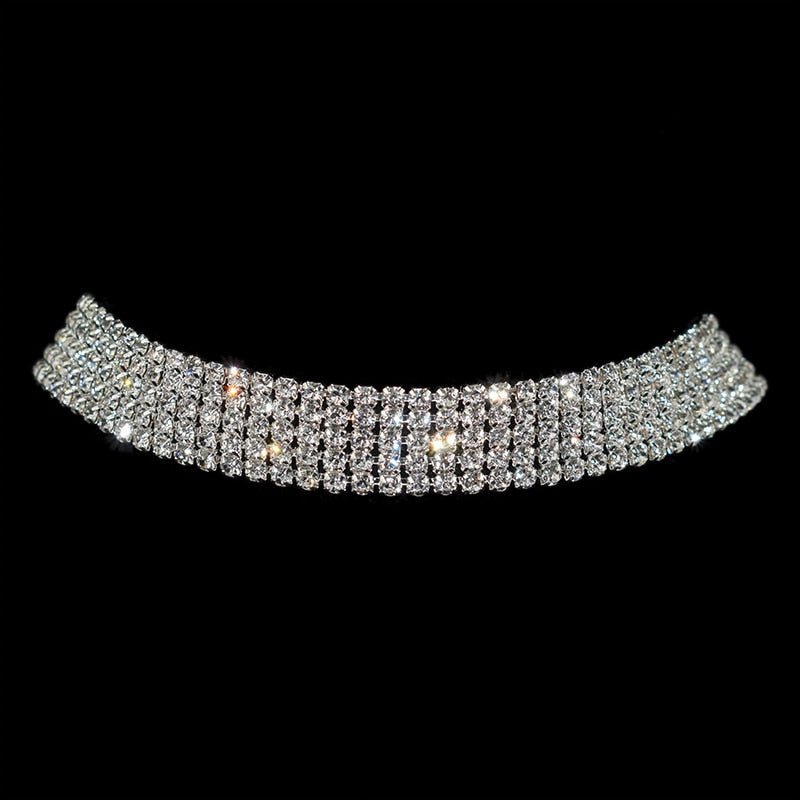 Gargantilha Choker Strass Médias