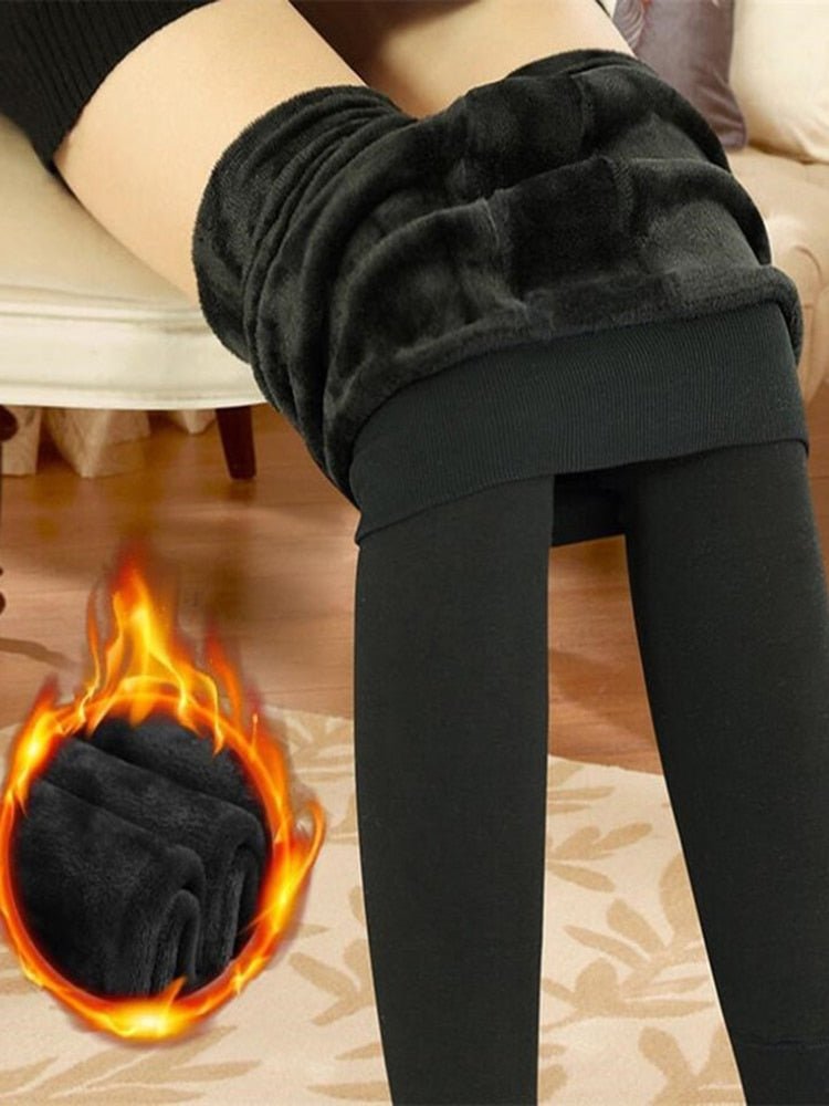Legging Forrada Com Lã Preta