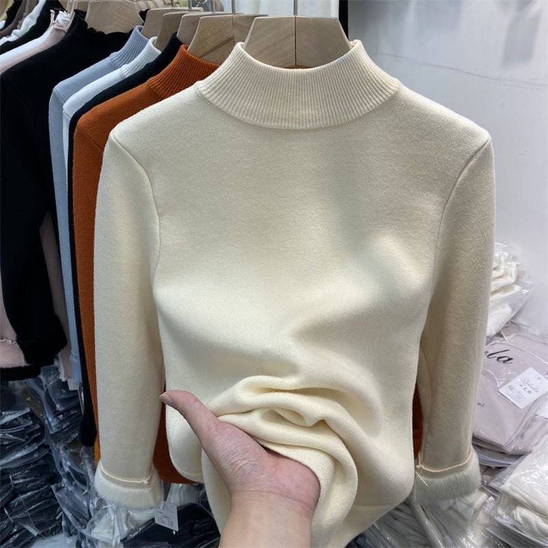 Sweater Peluciada Térmica Gola Média