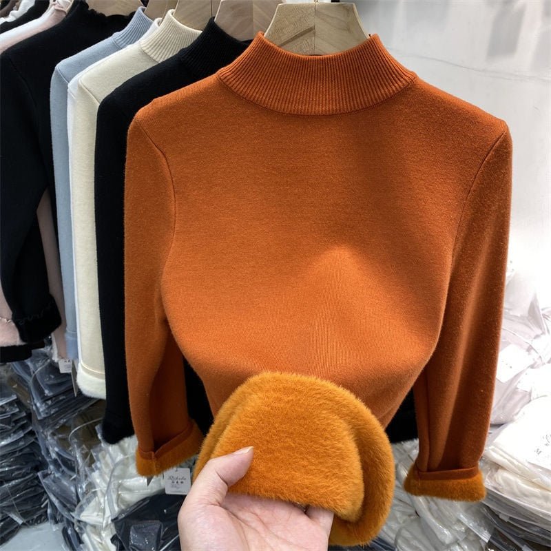 Sweater Peluciada Térmica Gola Média