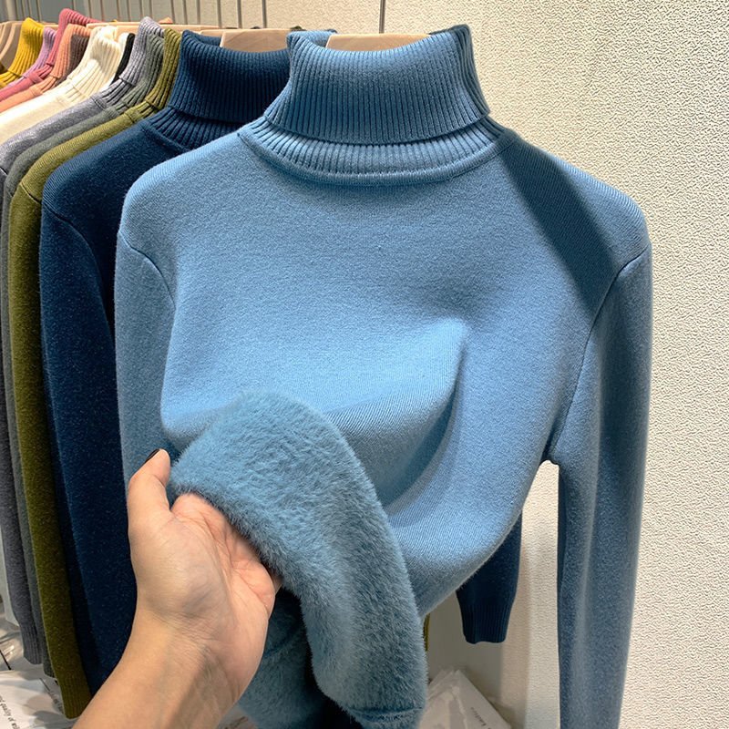 Sweater Peluciado Térmica Gola Alta