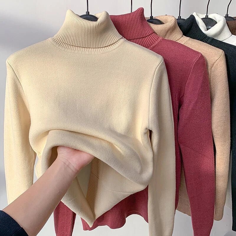 Sweater Peluciado Térmica Gola Alta