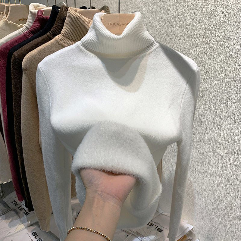 Sweater Peluciado Térmica Gola Alta