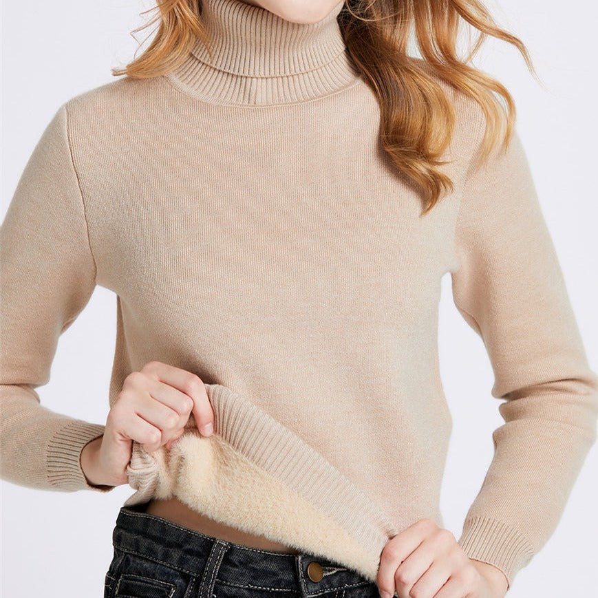 Sweater Peluciado Térmica Gola Alta