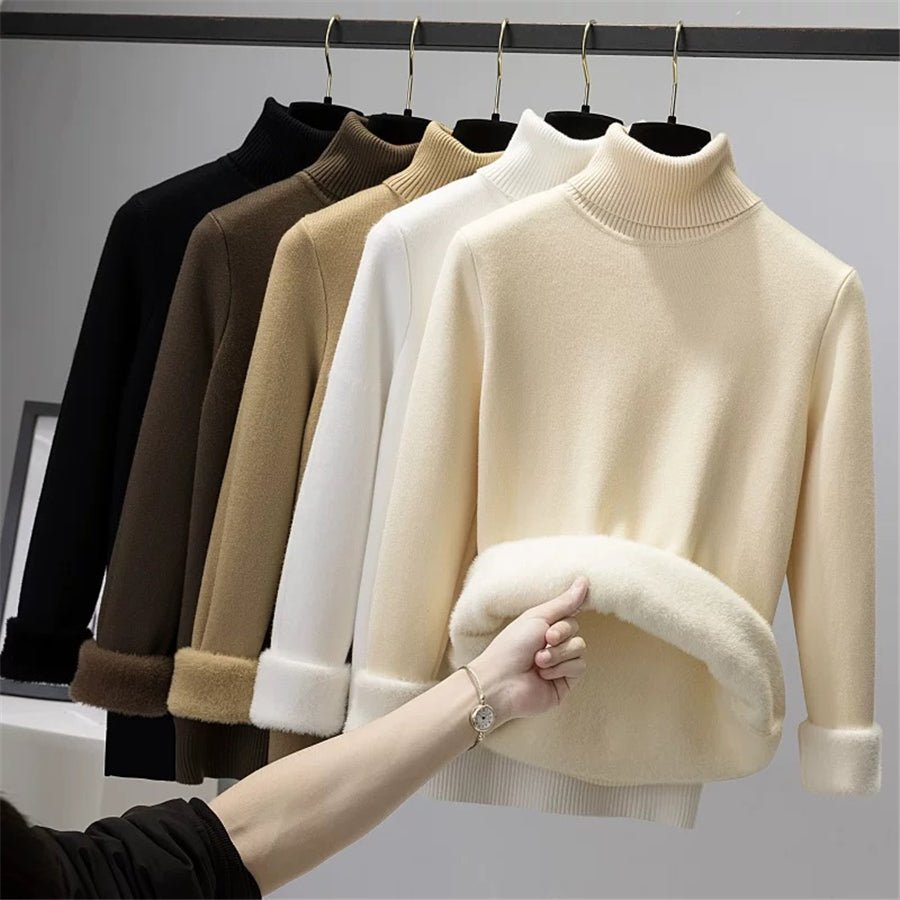 Sweater Peluciado Térmica Gola Alta