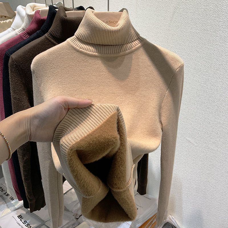 Sweater Peluciado Térmica Gola Alta