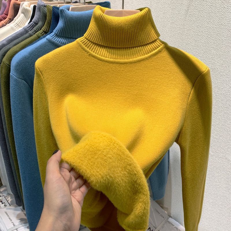 Sweater Peluciado Térmica Gola Alta