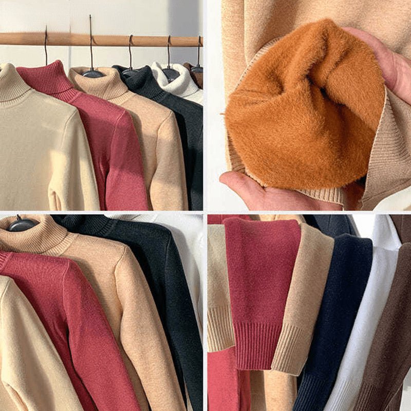 Sweater Peluciado Térmica Gola Alta