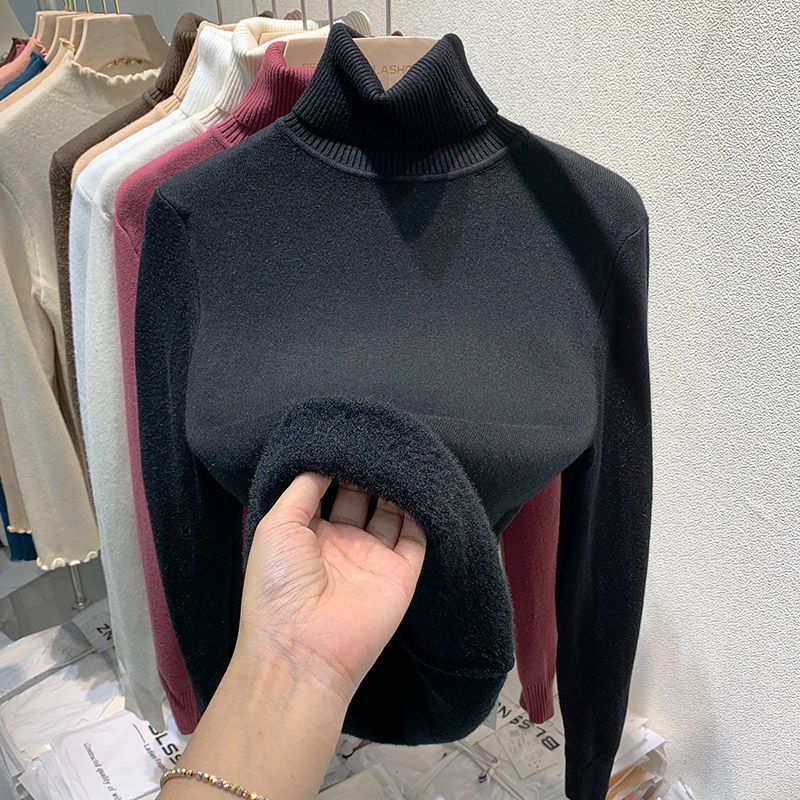 Sweater Peluciado Térmica Gola Alta