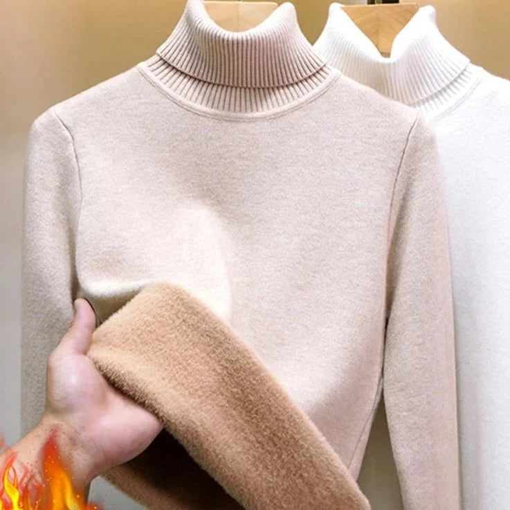 Sweater Peluciado Térmica Gola Alta
