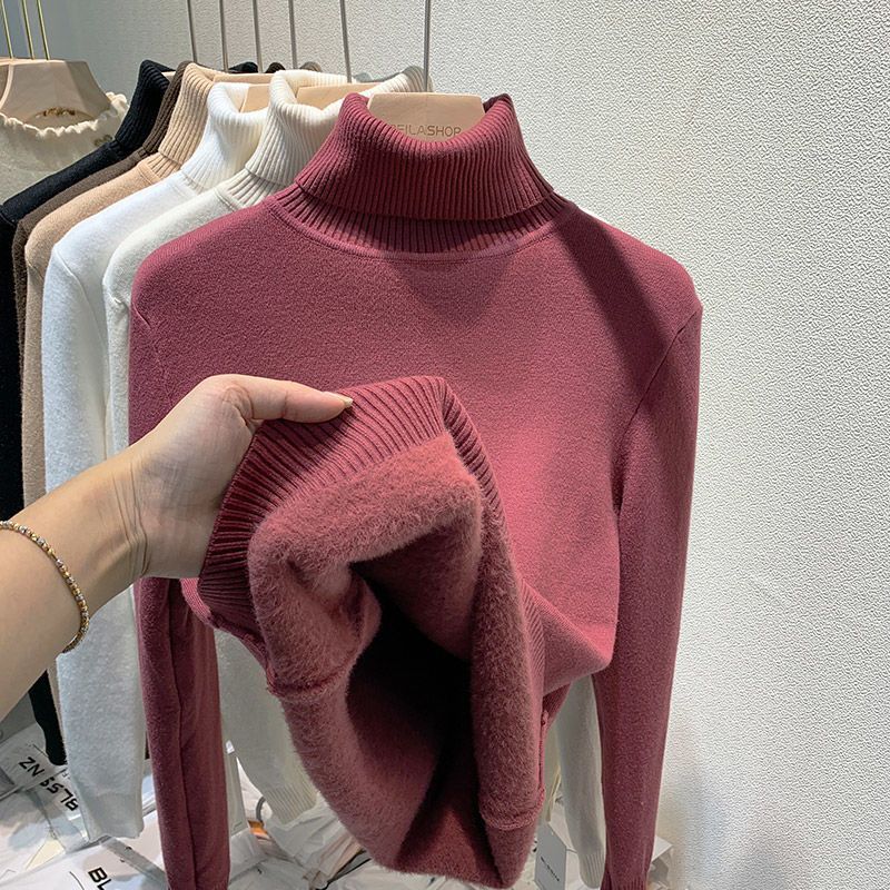 Sweater Peluciado Térmica Gola Alta