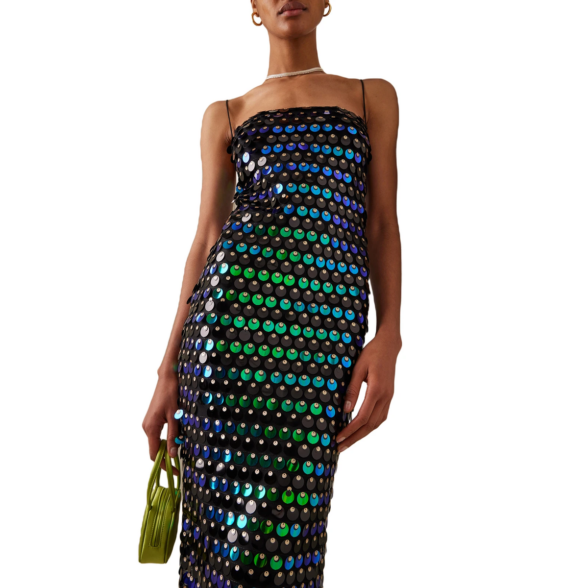 Vestido Midi de Paetês Brilhantes