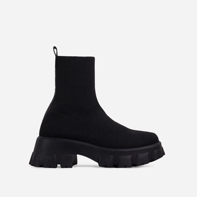 Bota Feminina Knit Plataforma Paris