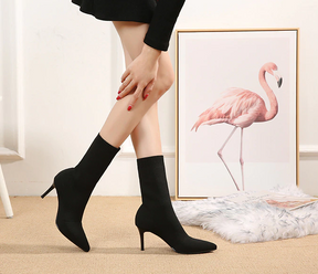 Bota Feminina Meia Salto Fino Serena