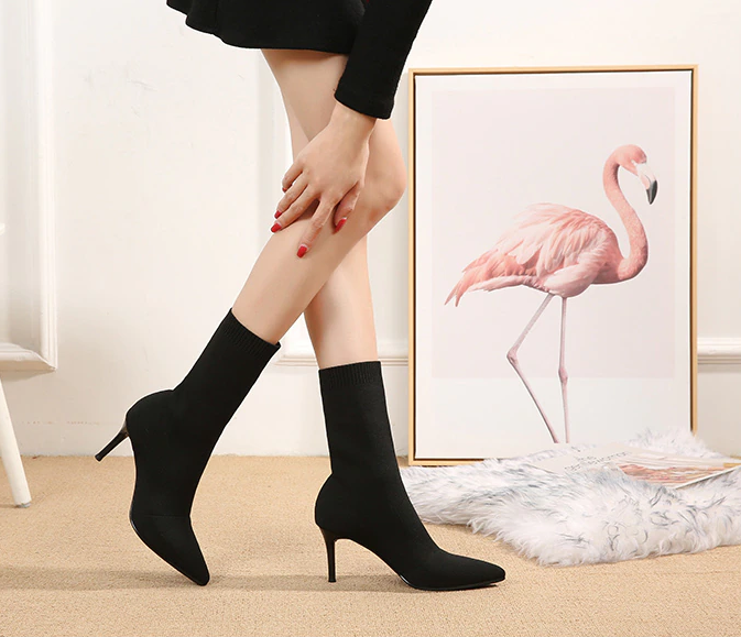 Bota Feminina Meia Salto Fino Serena