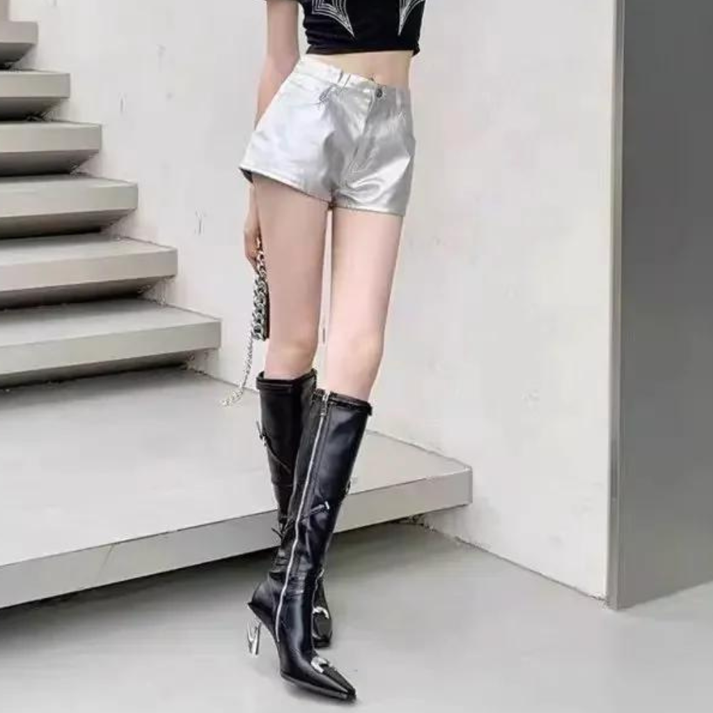 Bota Feminina de Couro Cano Longo Everly