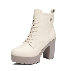 Bota Feminina de Couro Aveludada Mary