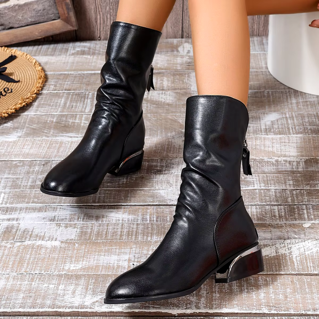 Bota Feminina de Couro Elise