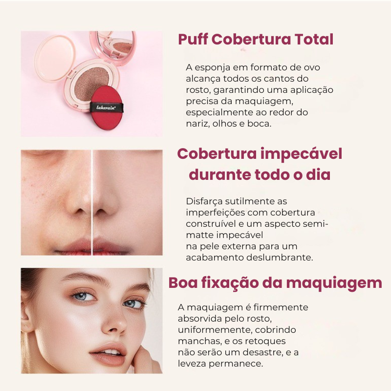 Base Closet Prive Élégance Cushion Lakerain - Cobertura Luxuosa Com Tratamento Para Sua Pele