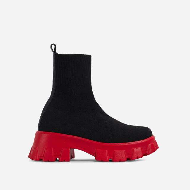 Bota Feminina Knit Plataforma Paris