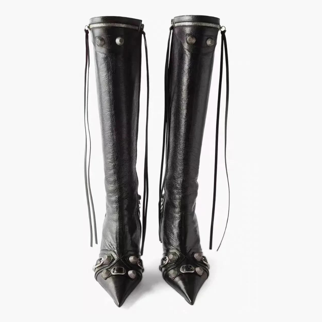 Bota Feminina de Couro Cano Longo Everly