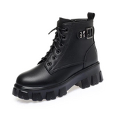 Bota Feminina de Couro Aveludada Fashion