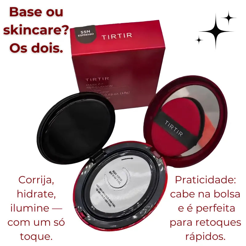 Base Coreana Cushion Clareadora TIRTIR - Protetor Solar e Maquiagem Longa Duração