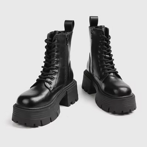 Bota Feminina Coturno Salto Grosso Queen