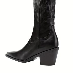 Bota Feminina Texana Preta Cano Longo