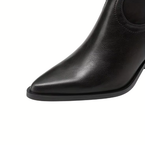 Bota Feminina Texana Preta Cano Longo