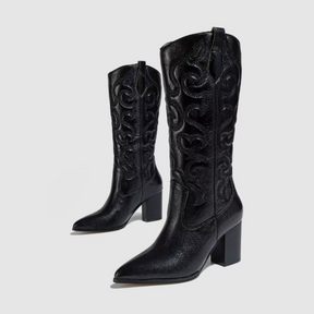 Bota Feminina Texana Vintage Bordada