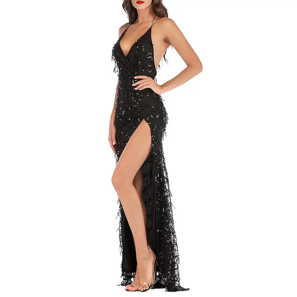 Vestido Longo Sequenciado Irregular