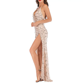 Vestido Longo Sequenciado Irregular