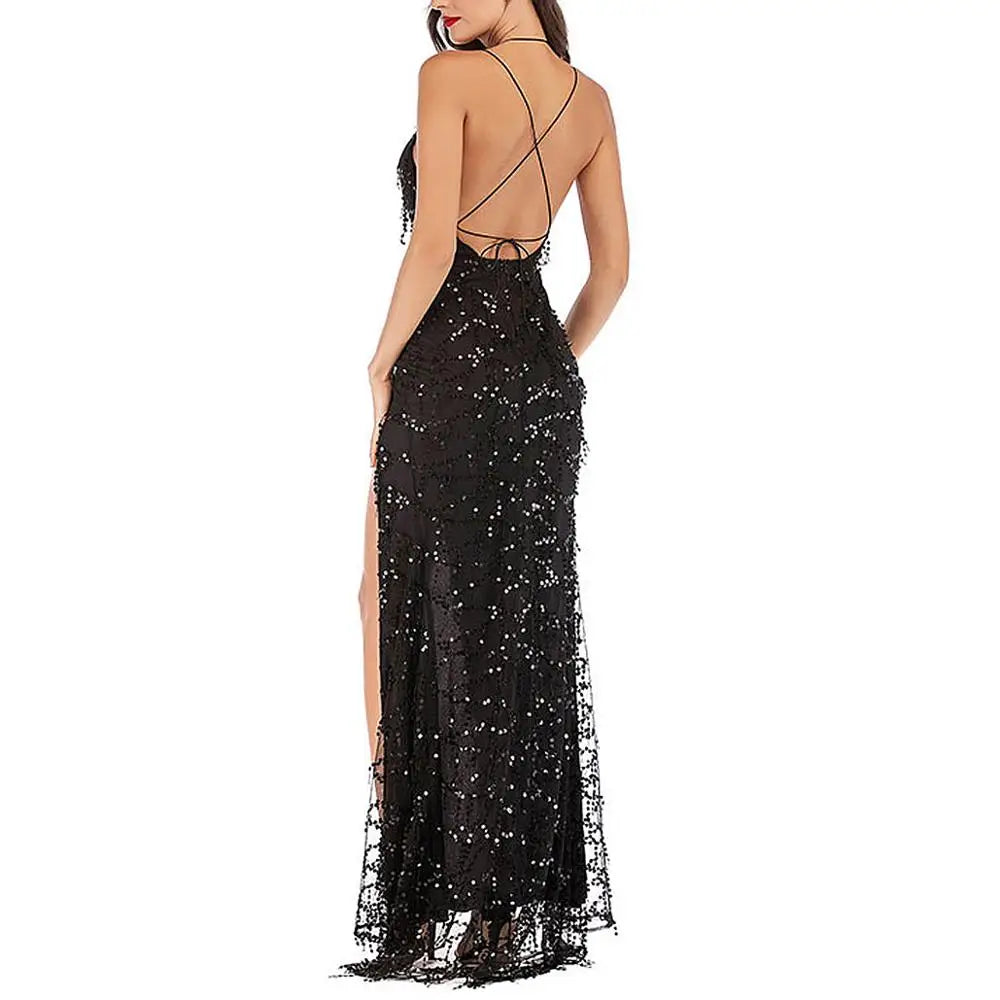 Vestido Longo Sequenciado Irregular