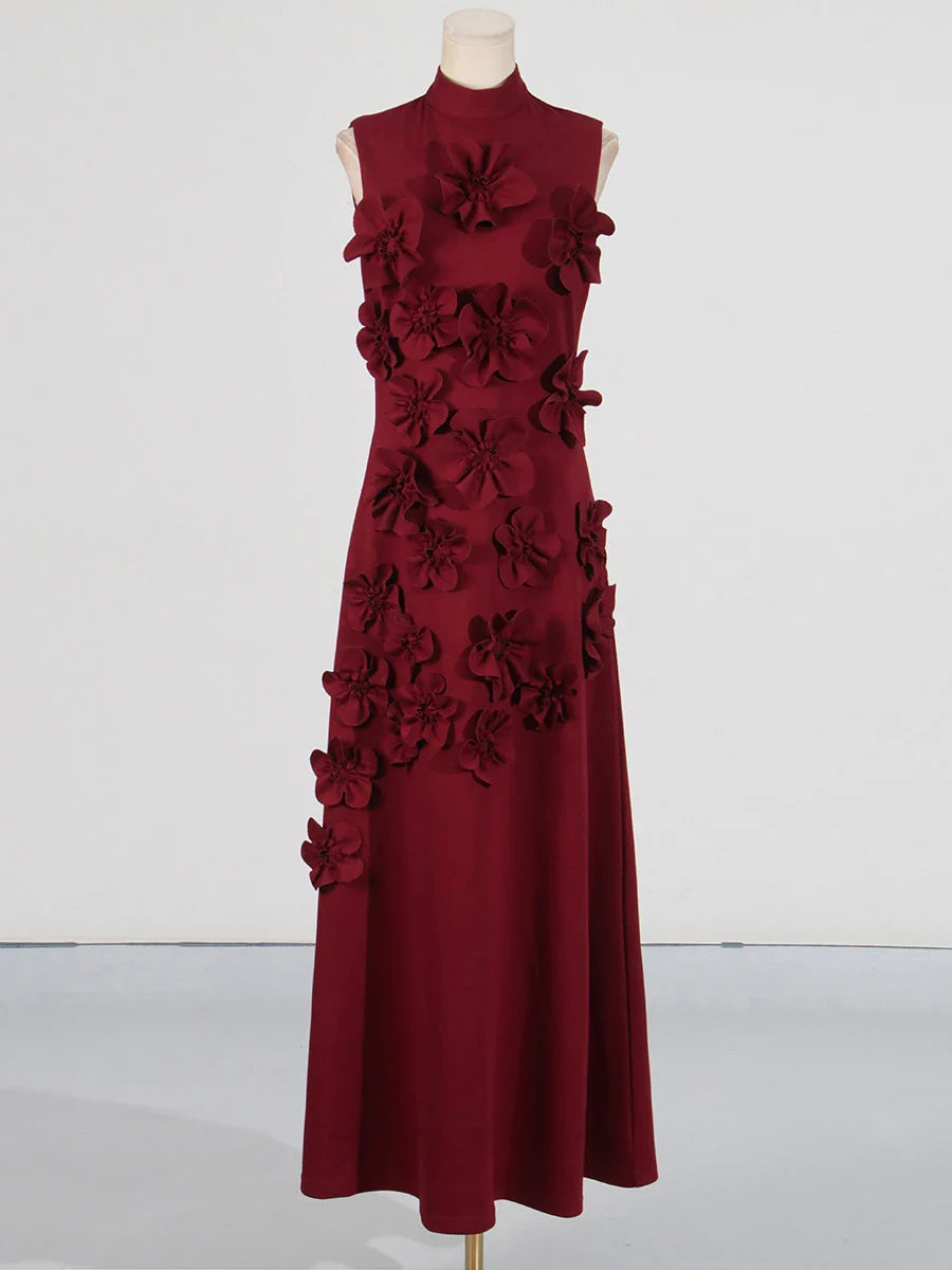 Vestido Longo Elegante com Flores