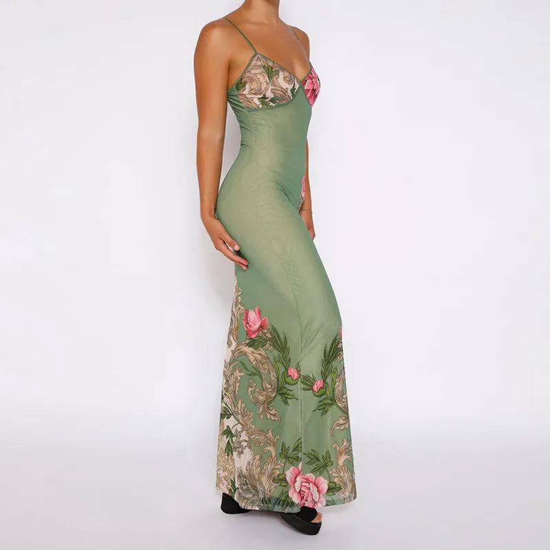 Vestido Longo Estampado Floral