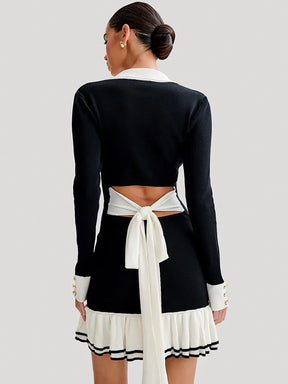 Vestido Curto Tricot com Botões