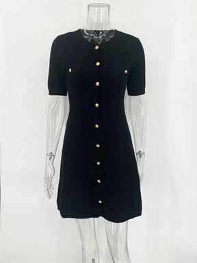 Vestido Curto de Tricot Elegante