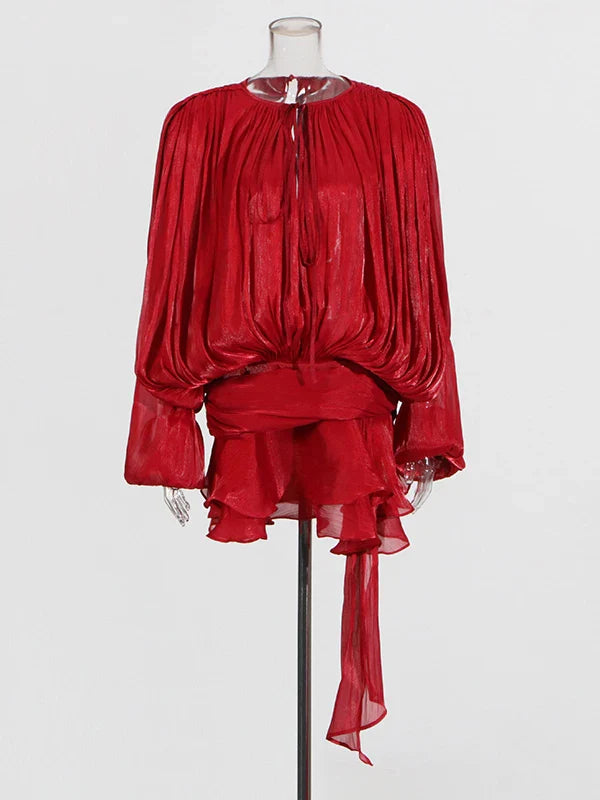 Vestido Curto Plissado