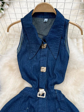 Vestido Longo Jeans Denim