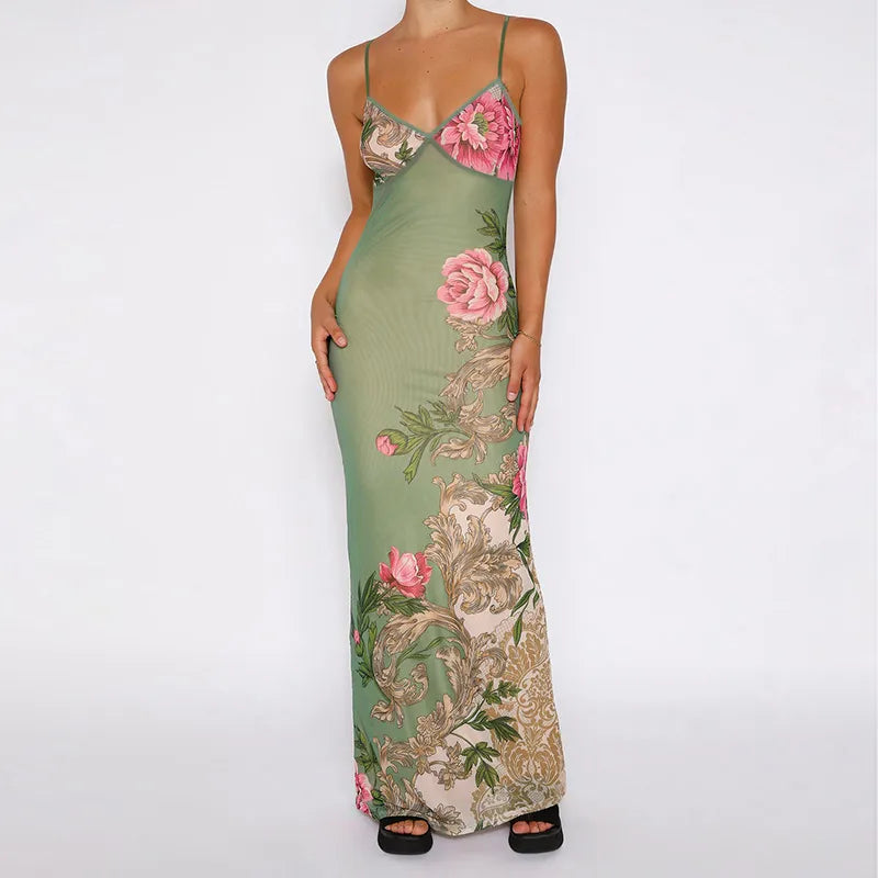Vestido Longo Estampado Floral