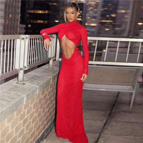 Vestido Longo Vermelho Cut Out