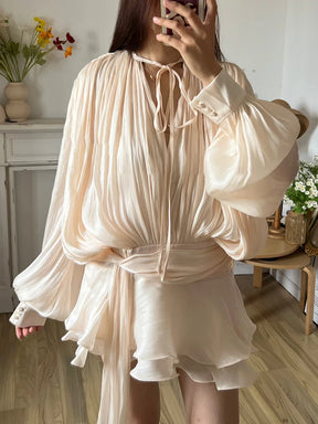 Vestido Curto Plissado