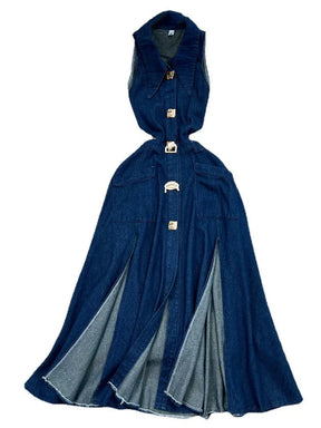 Vestido Longo Jeans Denim