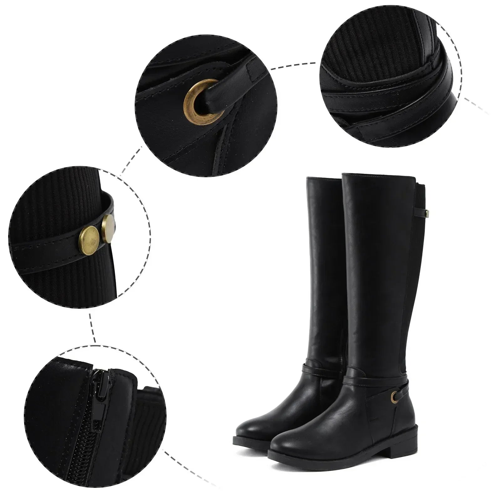 Bota Feminina de Couro Cano Alto Lua