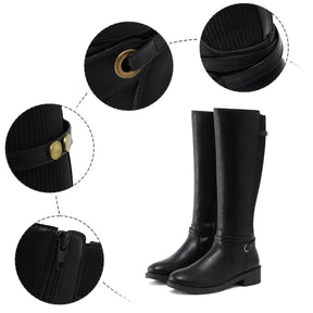 Bota Feminina de Couro Cano Alto Lua