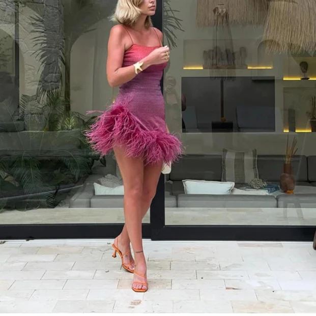 Vestido Curto de Franjas