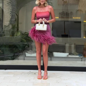 Vestido Curto de Franjas