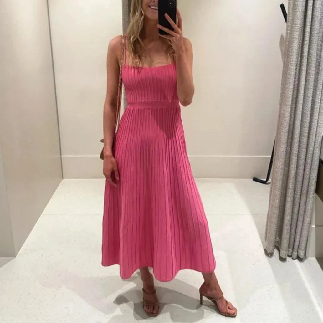 Vestido Longo Plissado Clara