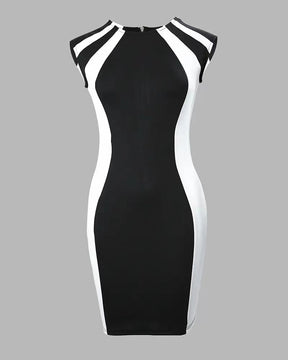 Vestido Midi Preto e Branco
